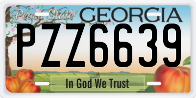 GA license plate PZZ6639