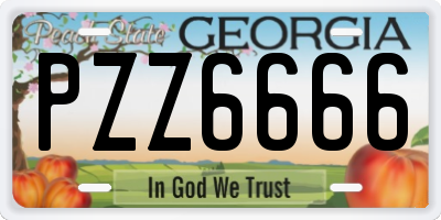 GA license plate PZZ6666