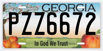 GA license plate PZZ6672