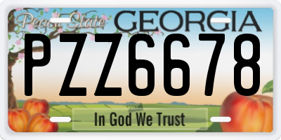 GA license plate PZZ6678
