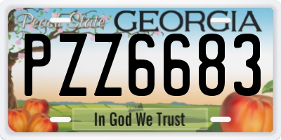 GA license plate PZZ6683