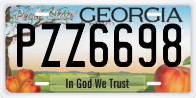 GA license plate PZZ6698