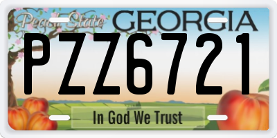 GA license plate PZZ6721