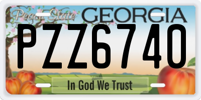 GA license plate PZZ6740