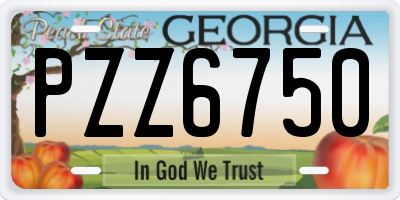 GA license plate PZZ6750