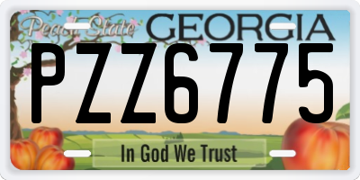 GA license plate PZZ6775
