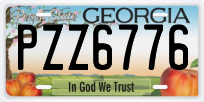 GA license plate PZZ6776