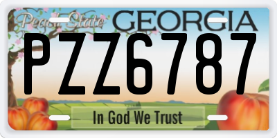GA license plate PZZ6787