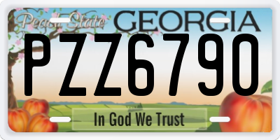 GA license plate PZZ6790
