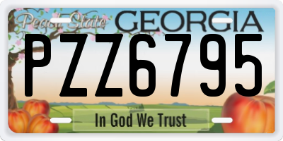 GA license plate PZZ6795