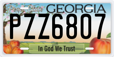 GA license plate PZZ6807