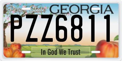 GA license plate PZZ6811