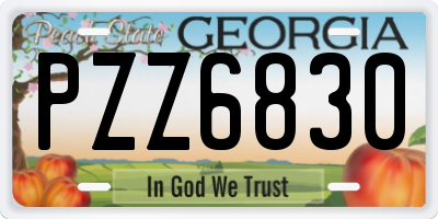 GA license plate PZZ6830