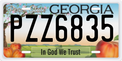 GA license plate PZZ6835