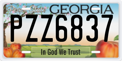 GA license plate PZZ6837