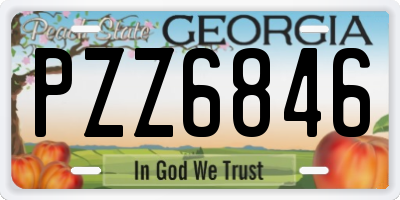 GA license plate PZZ6846