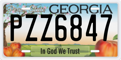 GA license plate PZZ6847
