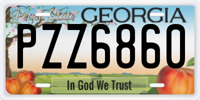 GA license plate PZZ6860