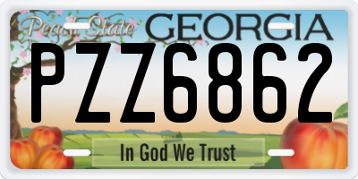 GA license plate PZZ6862