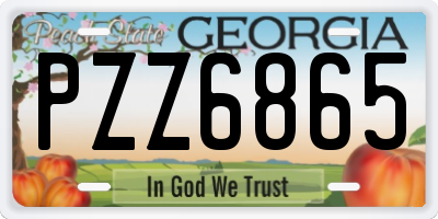 GA license plate PZZ6865