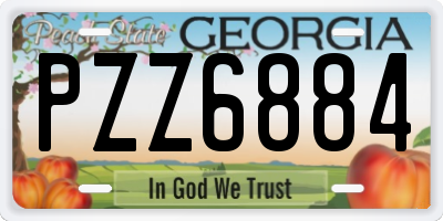 GA license plate PZZ6884