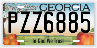 GA license plate PZZ6885