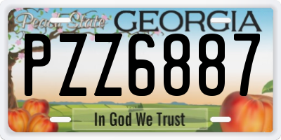 GA license plate PZZ6887