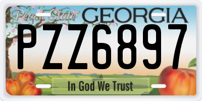 GA license plate PZZ6897