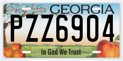 GA license plate PZZ6904