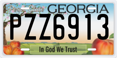 GA license plate PZZ6913