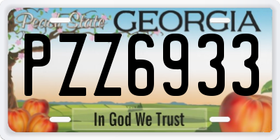 GA license plate PZZ6933