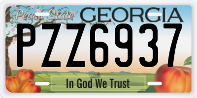 GA license plate PZZ6937
