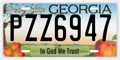 GA license plate PZZ6947