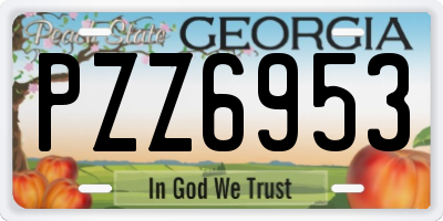 GA license plate PZZ6953