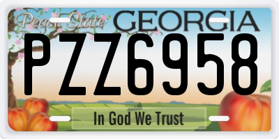 GA license plate PZZ6958