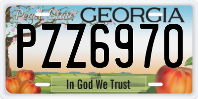 GA license plate PZZ6970