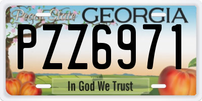 GA license plate PZZ6971