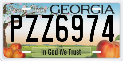 GA license plate PZZ6974