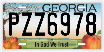 GA license plate PZZ6978