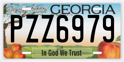 GA license plate PZZ6979