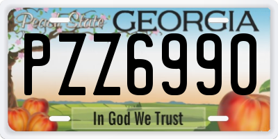 GA license plate PZZ6990