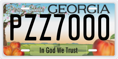 GA license plate PZZ7000