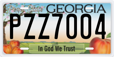 GA license plate PZZ7004