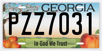 GA license plate PZZ7031