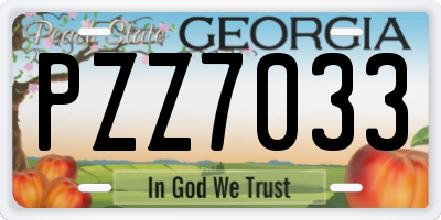 GA license plate PZZ7033