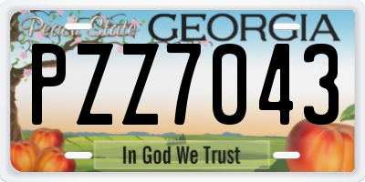 GA license plate PZZ7043