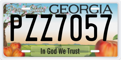 GA license plate PZZ7057