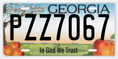 GA license plate PZZ7067