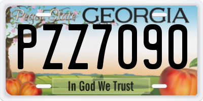 GA license plate PZZ7090