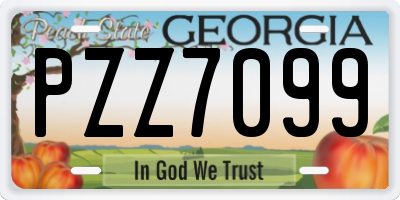 GA license plate PZZ7099